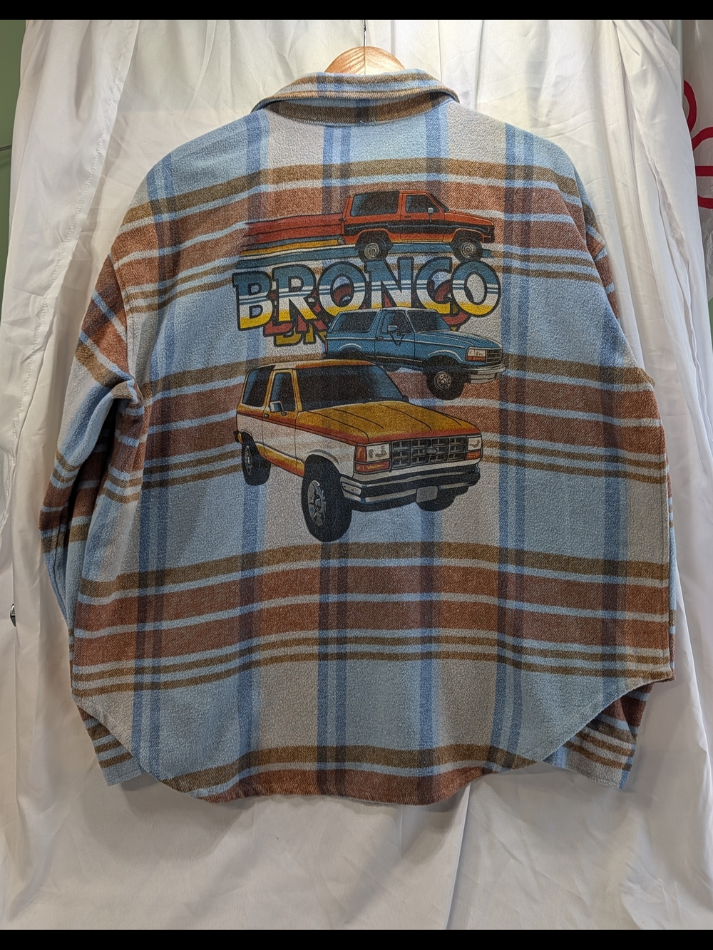 Ford Bronco Graphic Plaid Fleece Shacket Women's XXL